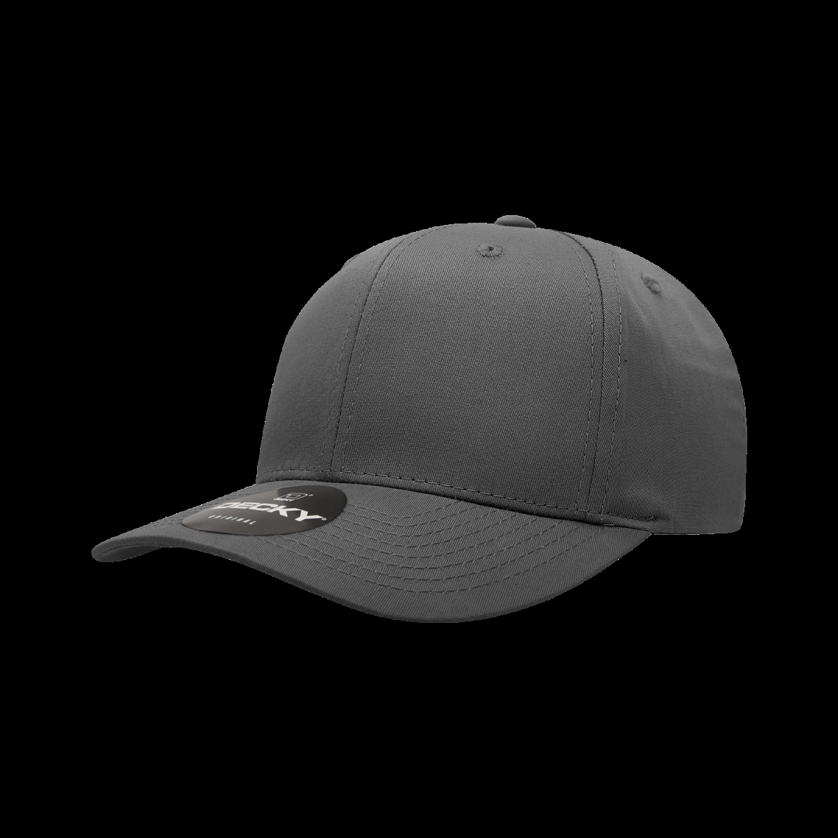 6022-1CHA 6 Panel Mid Profile Structured Cotton Blend Cap, Charcoal - One Size Fits Most