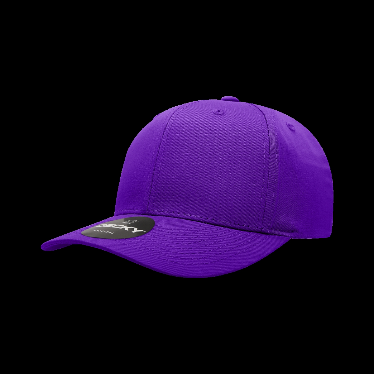 6022-1PUR 6 Panel Mid Profile Structured Cotton Blend Cap, Purple - One Size Fits Most