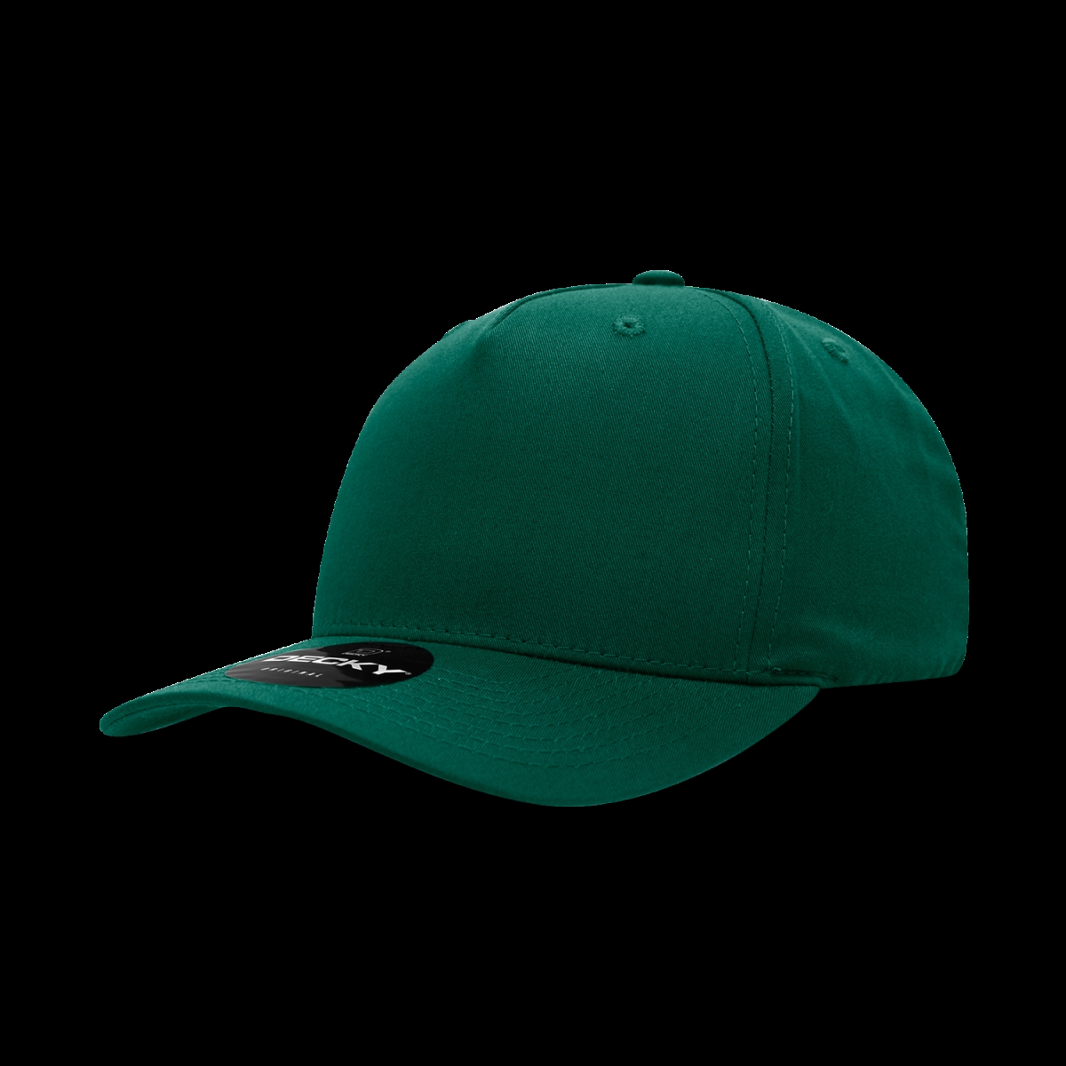 6024-1FOR 5 Panel Mid Profile Structured Cotton Blend Cap, Forest - One Size Fits Most