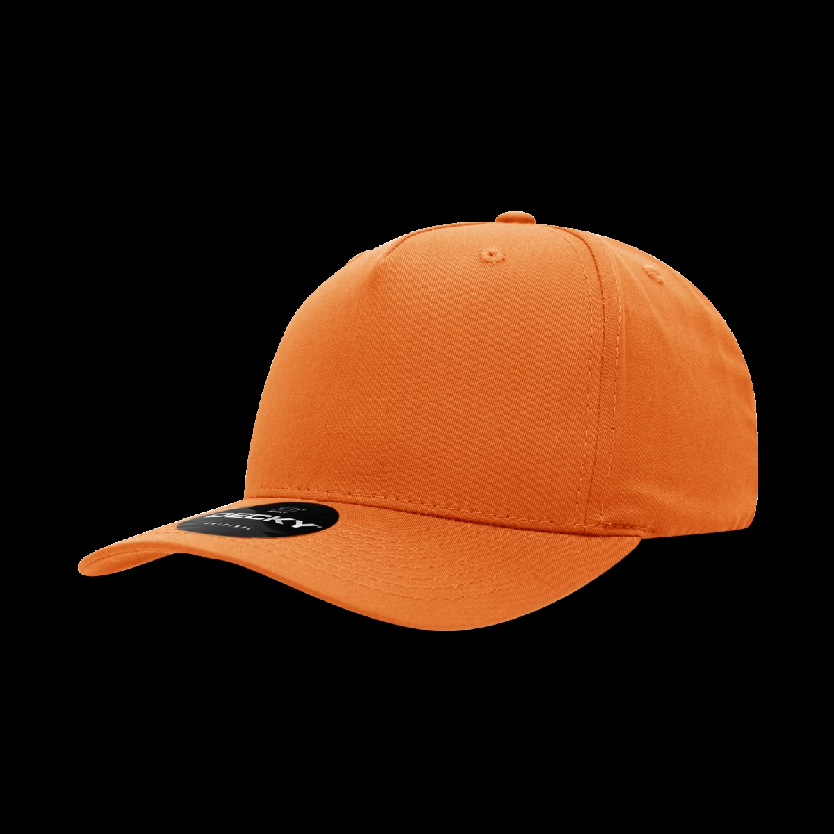 6024-1ORN 5 Panel Mid Profile Structured Cotton Blend Cap, Orange - One Size Fits Most