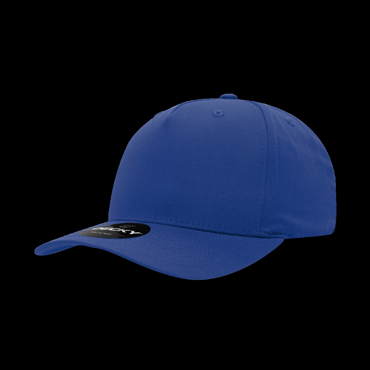 6024-1RYL 5 Panel Mid Profile Structured Cotton Blend Cap, Royal - One Size Fits Most