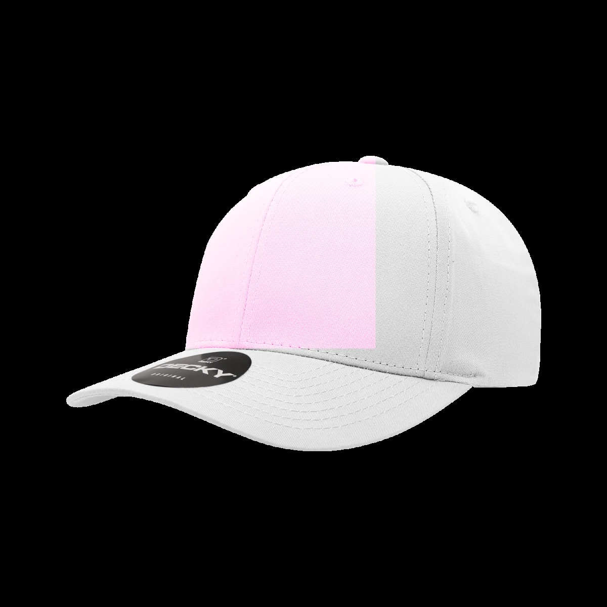 6022-1WHT 6 Panel Mid Profile Structured Cotton Blend Cap, White - One Size Fits Most