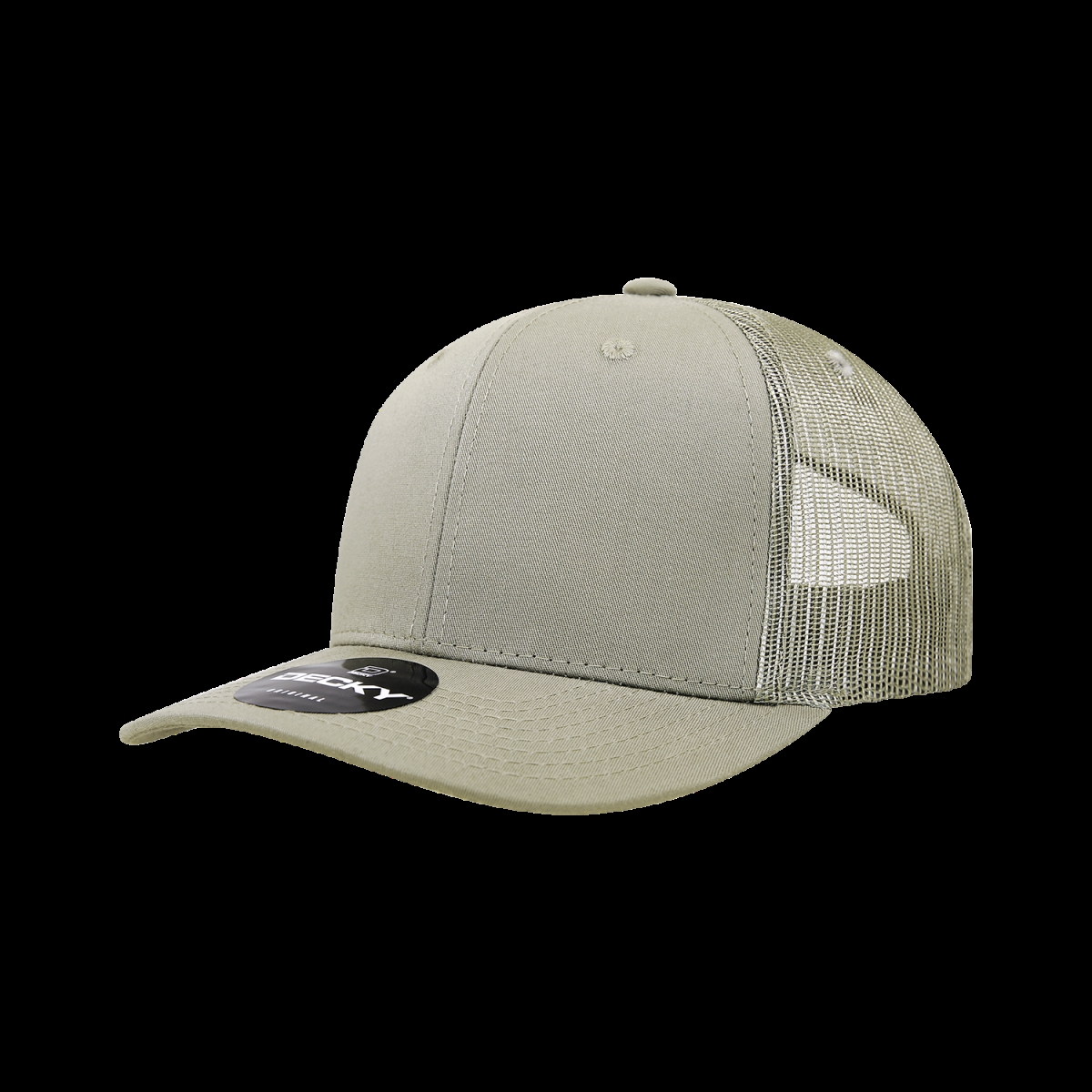 6021-1LOD 6 Panel Mid Profile Structured Cotton Blend Trucker Cap, Lod - One Size Fits Most