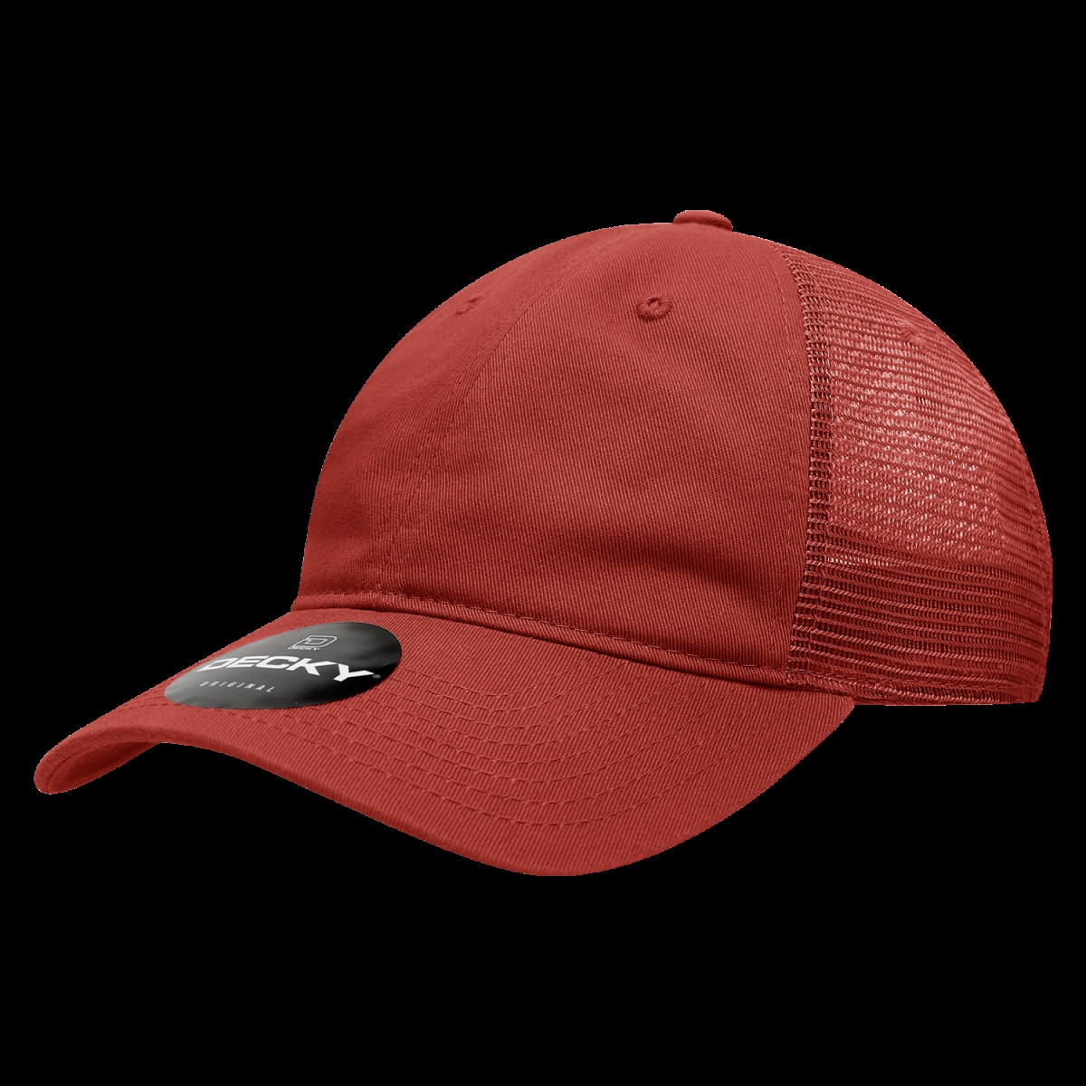5122-CAR Women 6 Panel Low Profile Relaxed Cotton Trucker Cap, Cardinal - One Size Fits Most