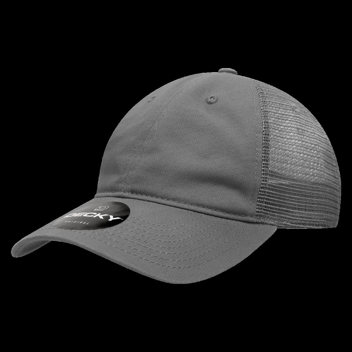 5122-CHA Women 6 Panel Low Profile Relaxed Cotton Trucker Cap, Charcoal - One Size Fits Most