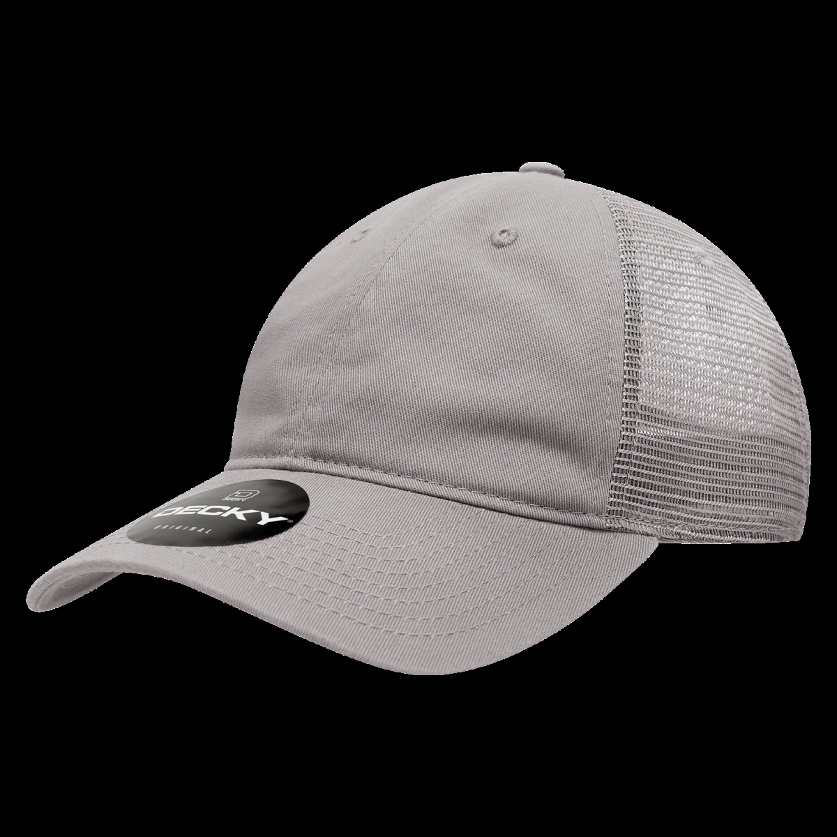 5122-GRY Women 6 Panel Low Profile Relaxed Cotton Trucker Cap, Grey - One Size Fits Most