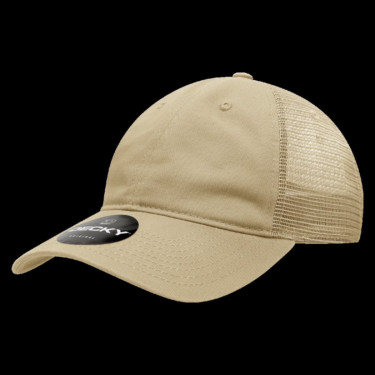 5122-KHA Women 6 Panel Low Profile Relaxed Cotton Trucker Cap, Khaki - One Size Fits Most