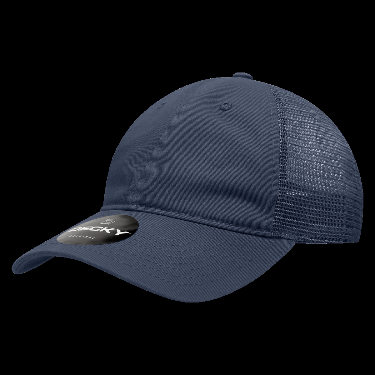 5122-NVY Women 6 Panel Low Profile Relaxed Cotton Trucker Cap, Navy - One Size Fits Most