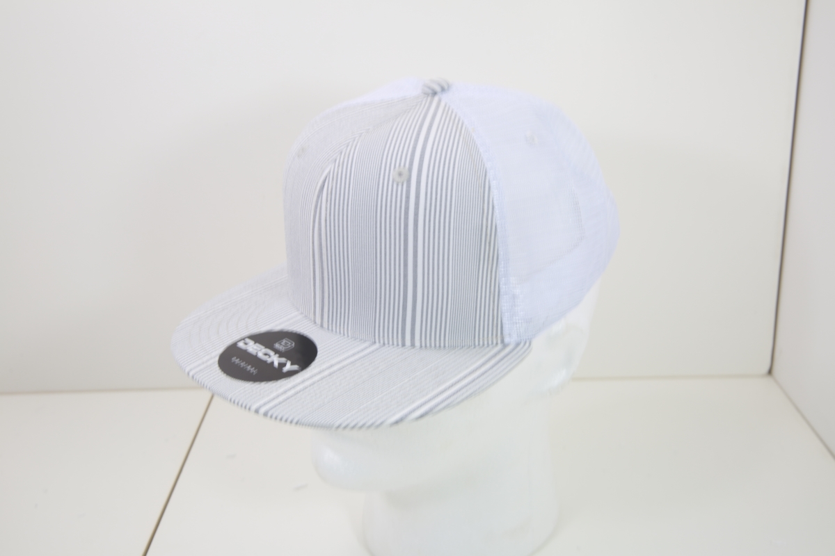 6015-131 6 Panel High Profile Structured Plaid Trucker Hats, 131-White - One Size Fits Most
