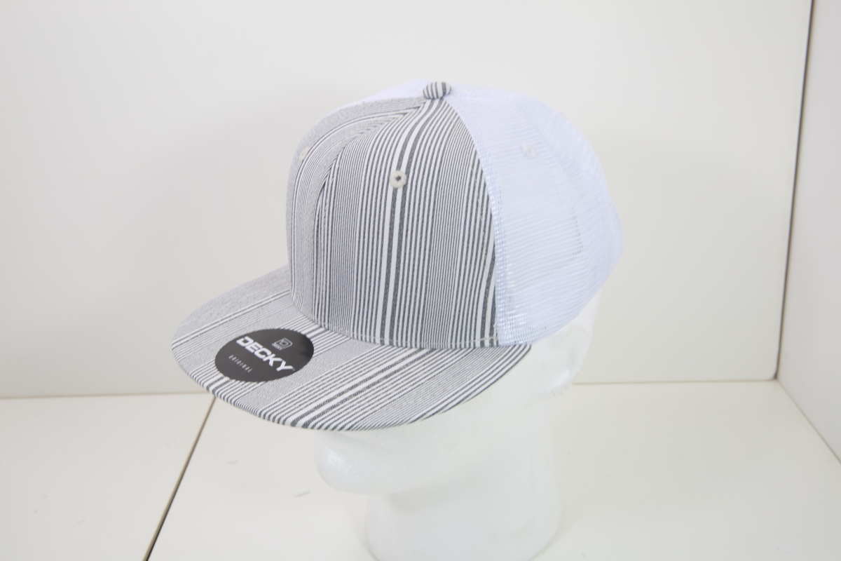 6015-132 6 Panel High Profile Structured Plaid Trucker Hats, 132-White - One Size Fits Most