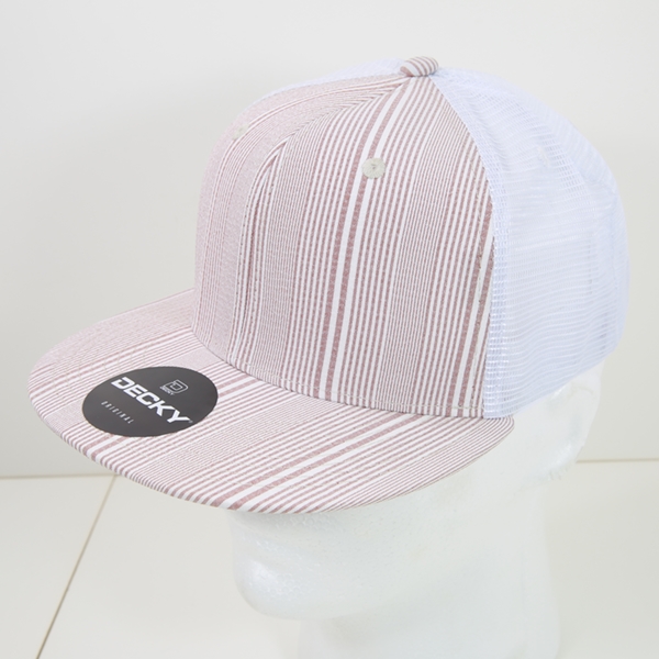 6015-141 6 Panel High Profile Structured Plaid Trucker Hats, 141-White - One Size Fits Most