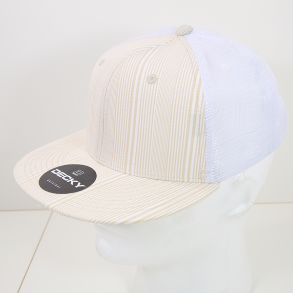 6015-142 6 Panel High Profile Structured Plaid Trucker Hats, 142-White - One Size Fits Most