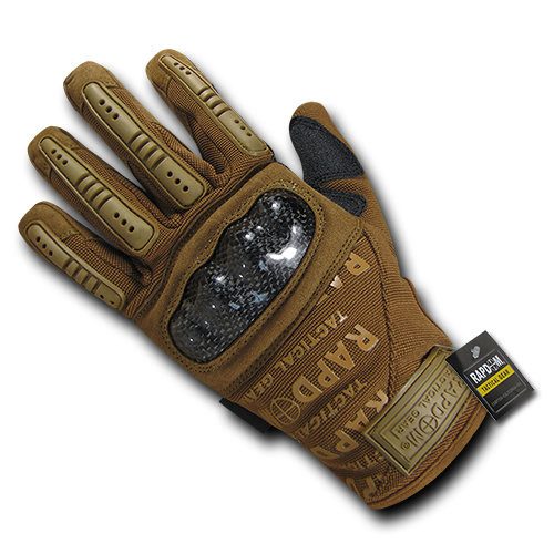 Carbon Fiber Combat Gloves, Coyote - 2X