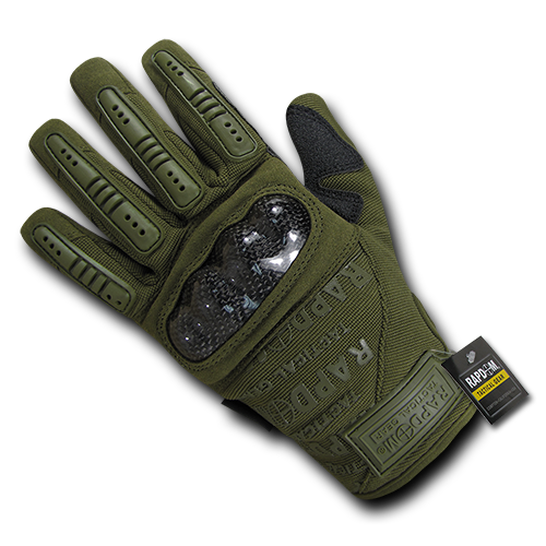 Carbon Fiber Combat Gloves, Olive Drab - Large