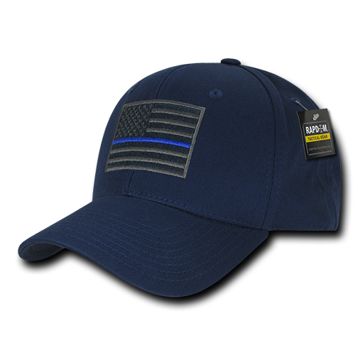 T76-TBL-NVY Thin Blue Line Embroidered Operator Cap, Navy