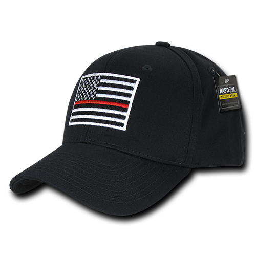 Thin Red Line Embroidered Operator Cap, Black
