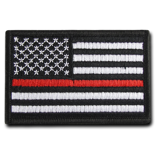 T91-USA-TRL 3 x 2 in. USA Thin Red Largeine Canvas Patch