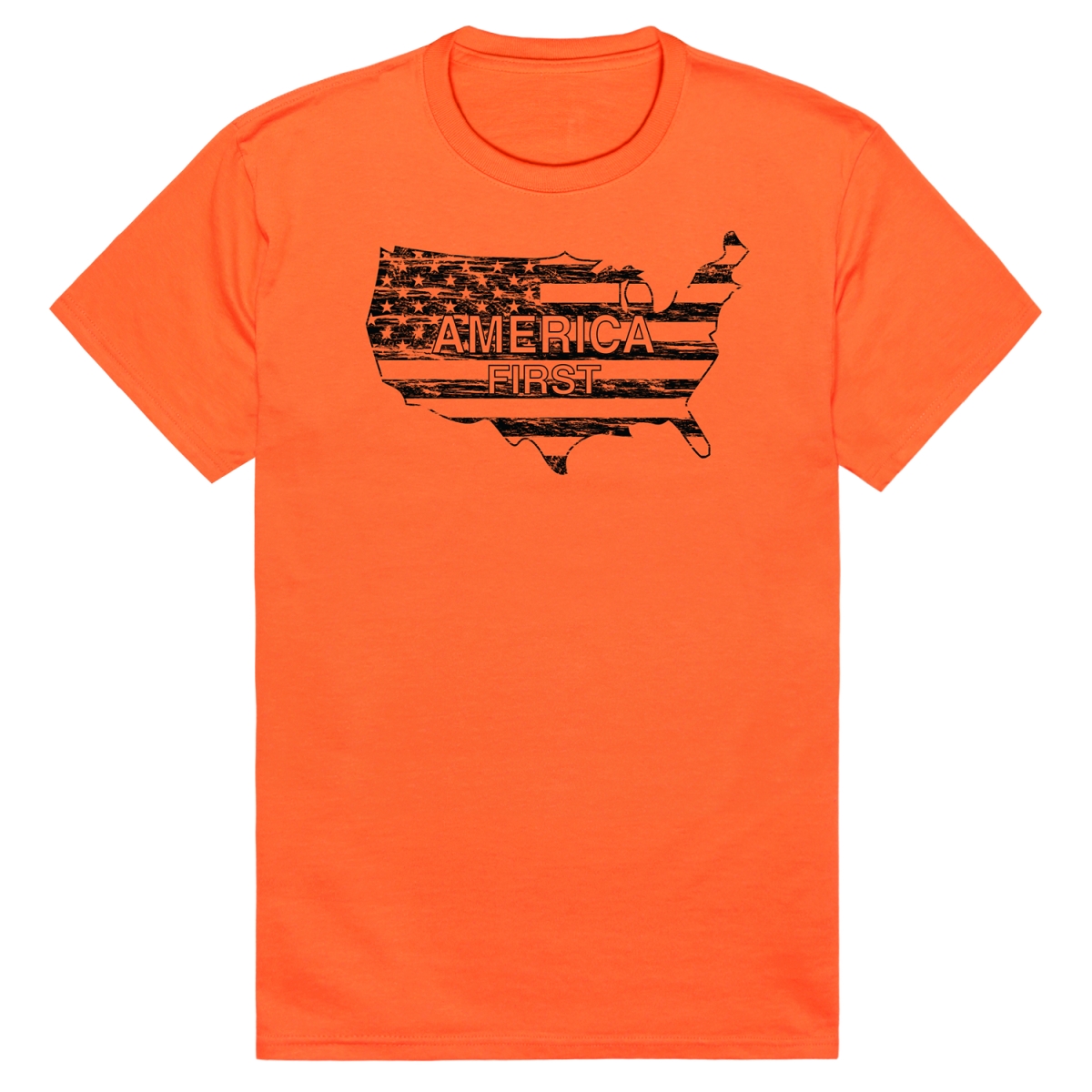 AM1-201-ORN-02 America First Short Sleeve T-Shirt, Orange - Medium