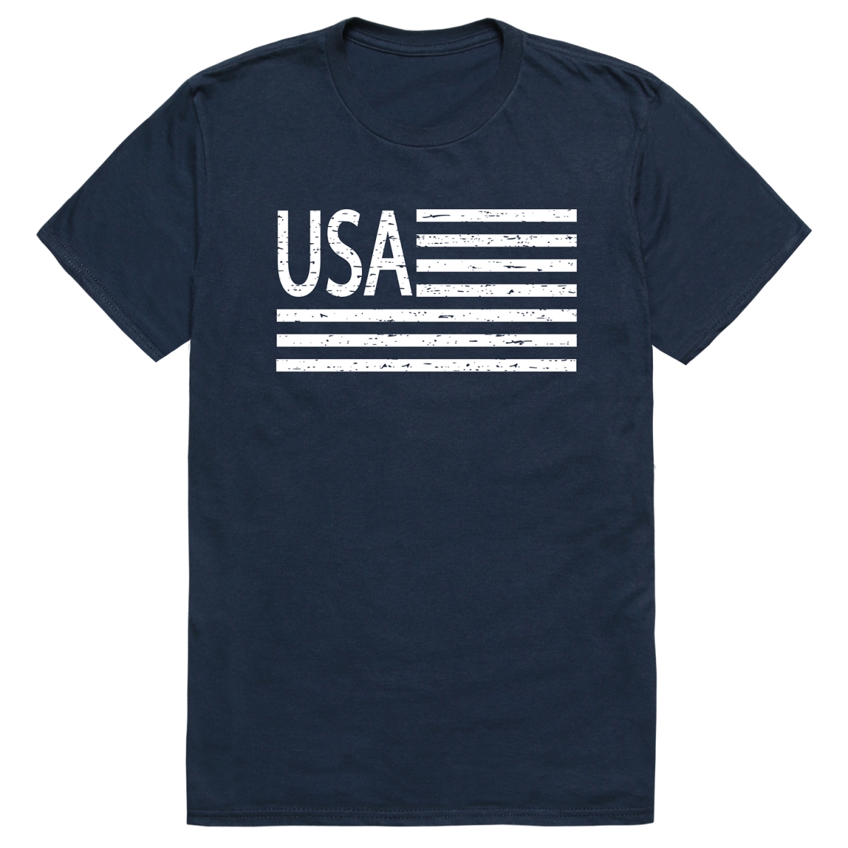 AM1-209-NVY-03 America Flag USA Short Sleeve T-Shirt, Navy - Large