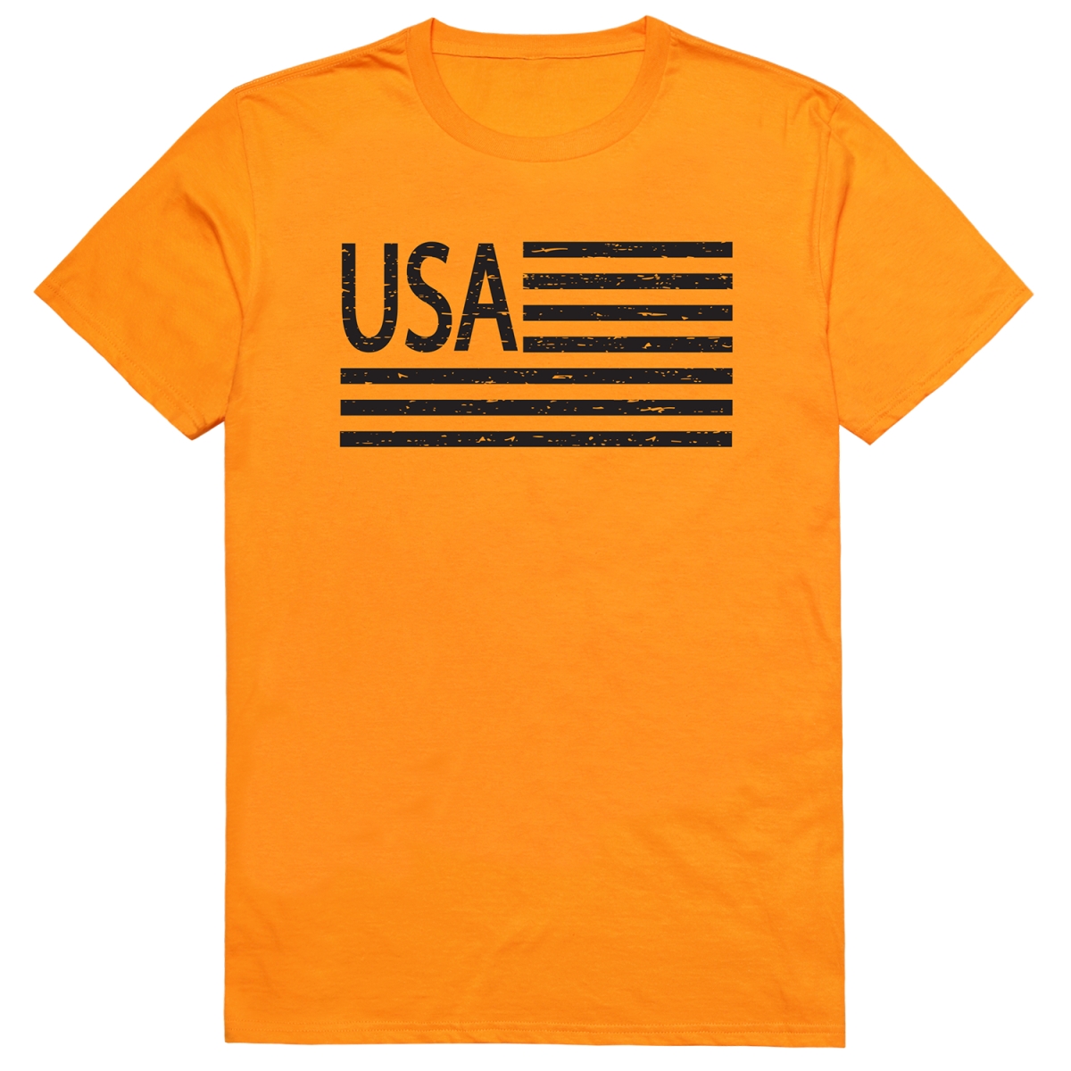 AM1-209-GLD-03 America Flag USA Short Sleeve T-Shirt, Gold - Large