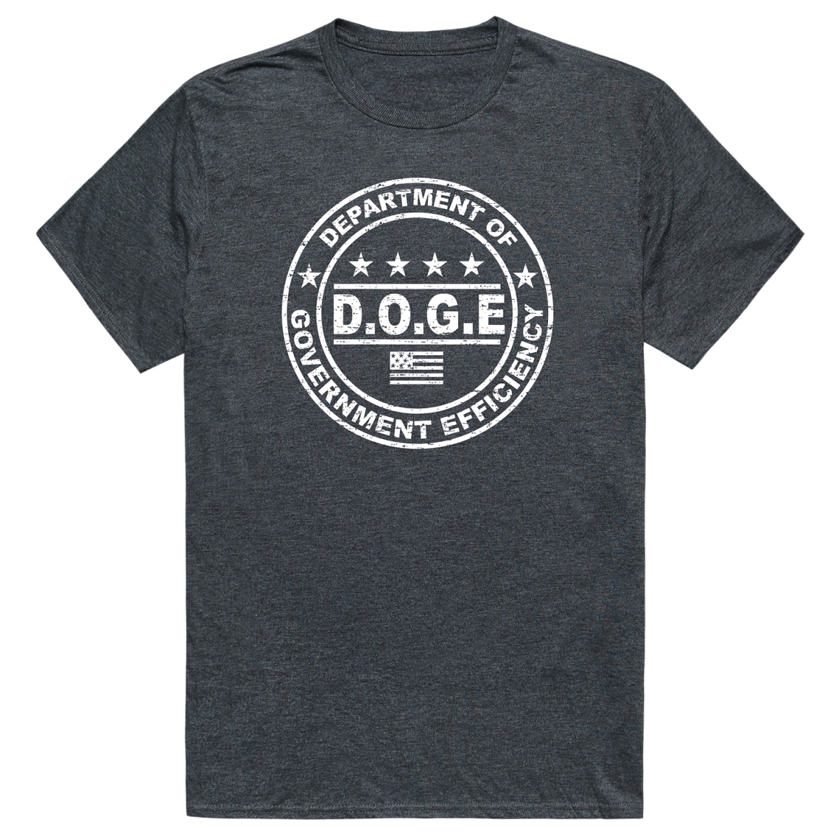 AM1-203-HCH-02 America D.O.G.E 1 Short Sleeve T-Shirt, Heather Charcoal - Medium