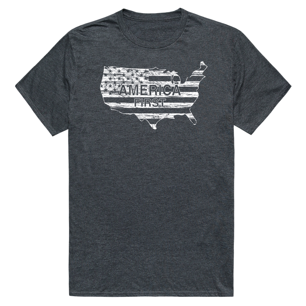 AM1-201-HCH-04 America First Short Sleeve T-Shirt, Heather Charcoal - Extra Large