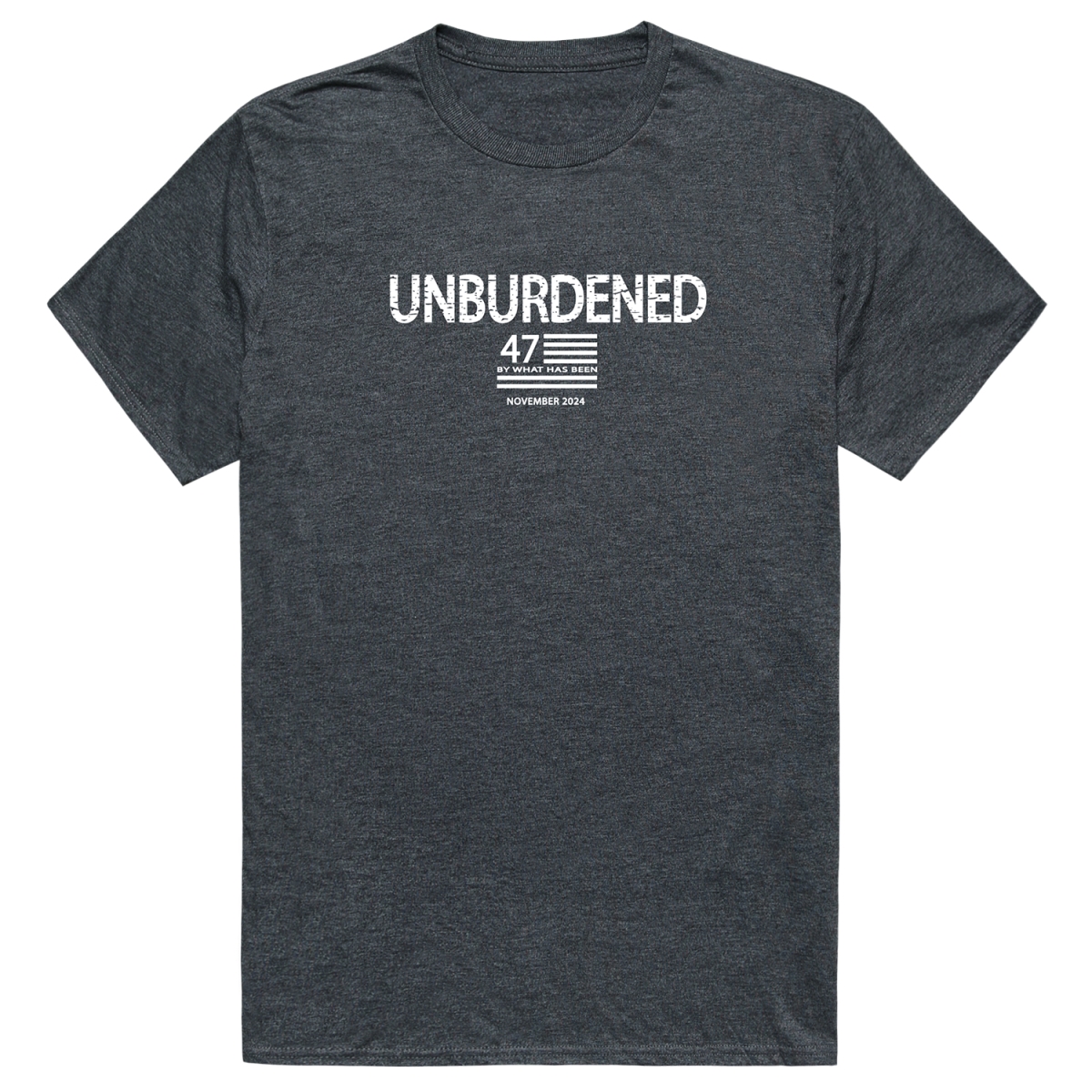 AM1-210-HCH-02 America Unburdened Short Sleeve T-Shirt, Heather Charcoal - Medium