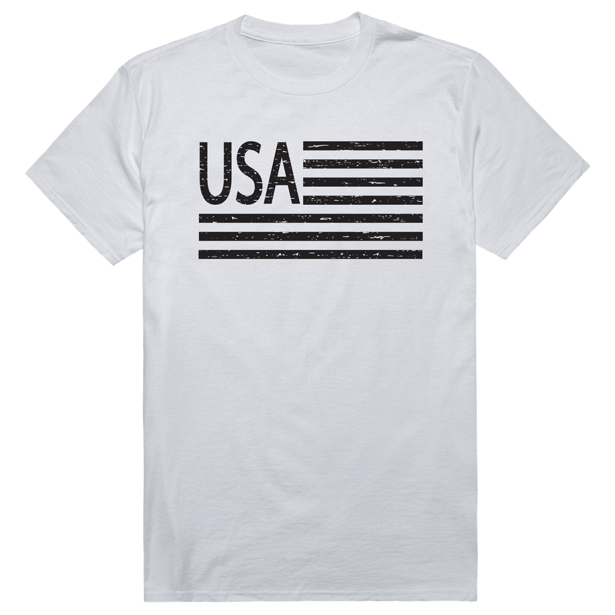 AM1-209-WHT-02 America Flag USA Short Sleeve T-Shirt, White - Medium