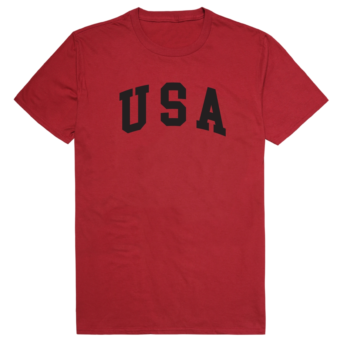 AM3-217-CAR-04 America Basic USA Text Short Sleeve T-Shirt, Cardinal - Extra Large
