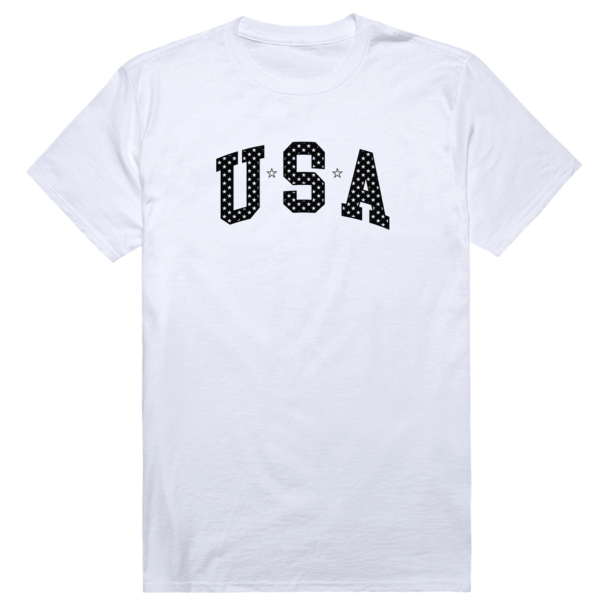AM3-220-WHT-04 America Basic USA with Stars Short Sleeve T-Shirt, White - Extra Large