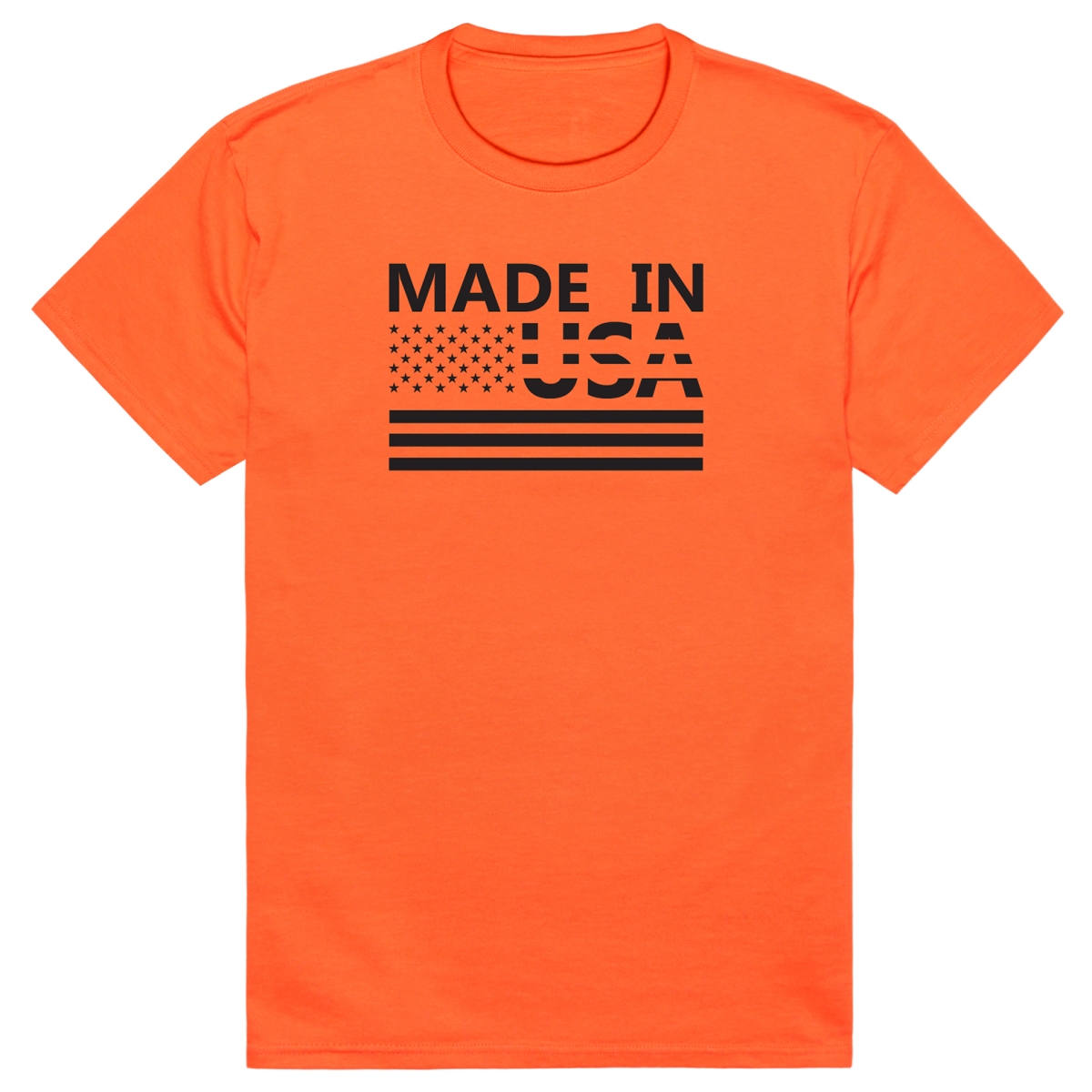 AM3-215-ORN-01 America Basic Made in USA Short Sleeve T-Shirt, Orange - Small