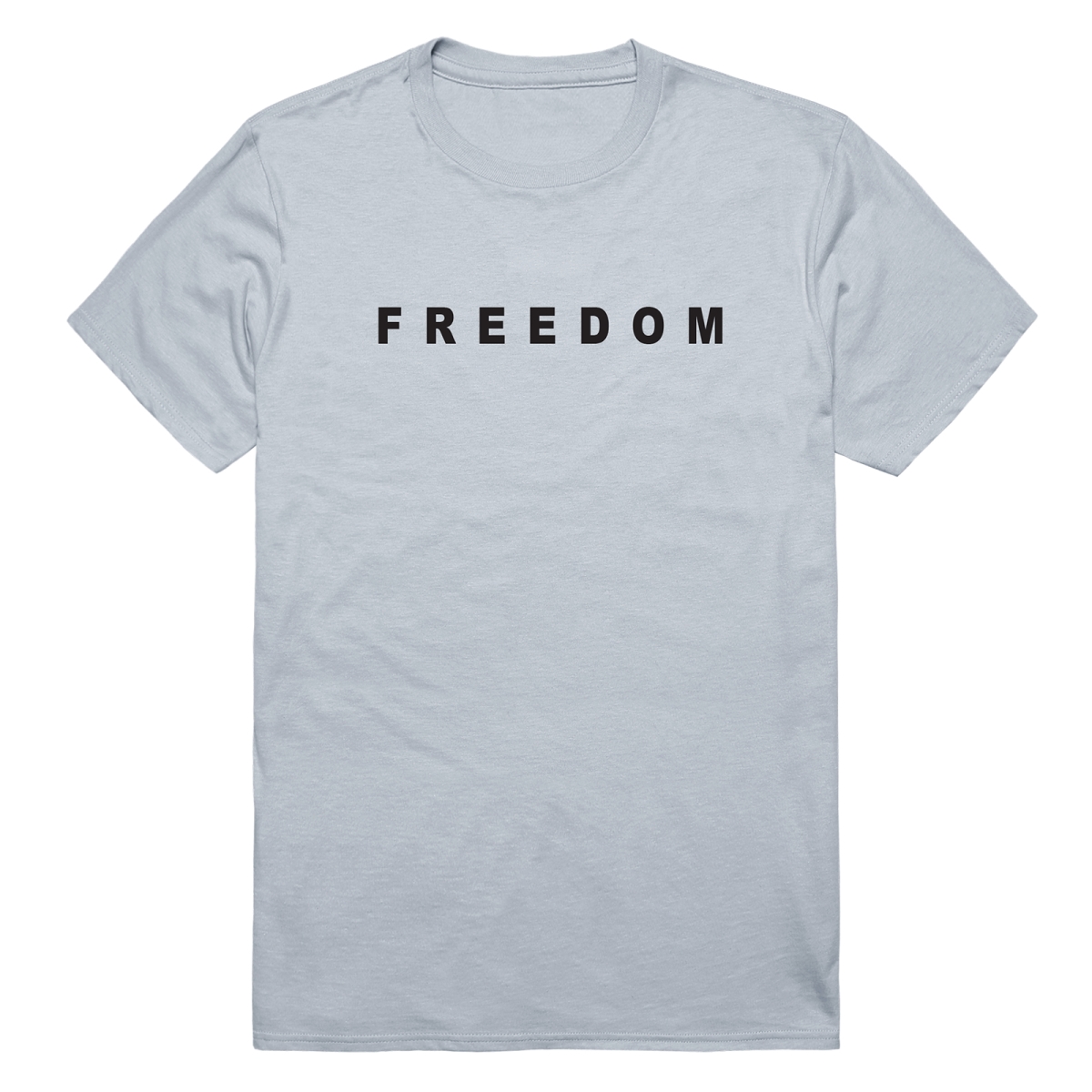 AM3-234-SIL-04 America Basic Freedom Text Freedom Short Sleeve T-Shirt, Silver - Extra Large