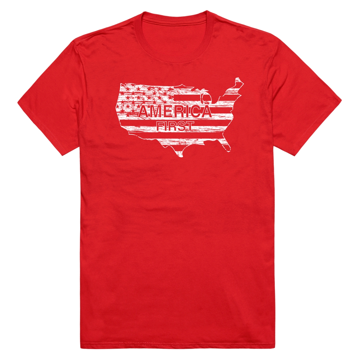 AM1-201-RED-02 America First Short Sleeve T-Shirt, Red - Medium