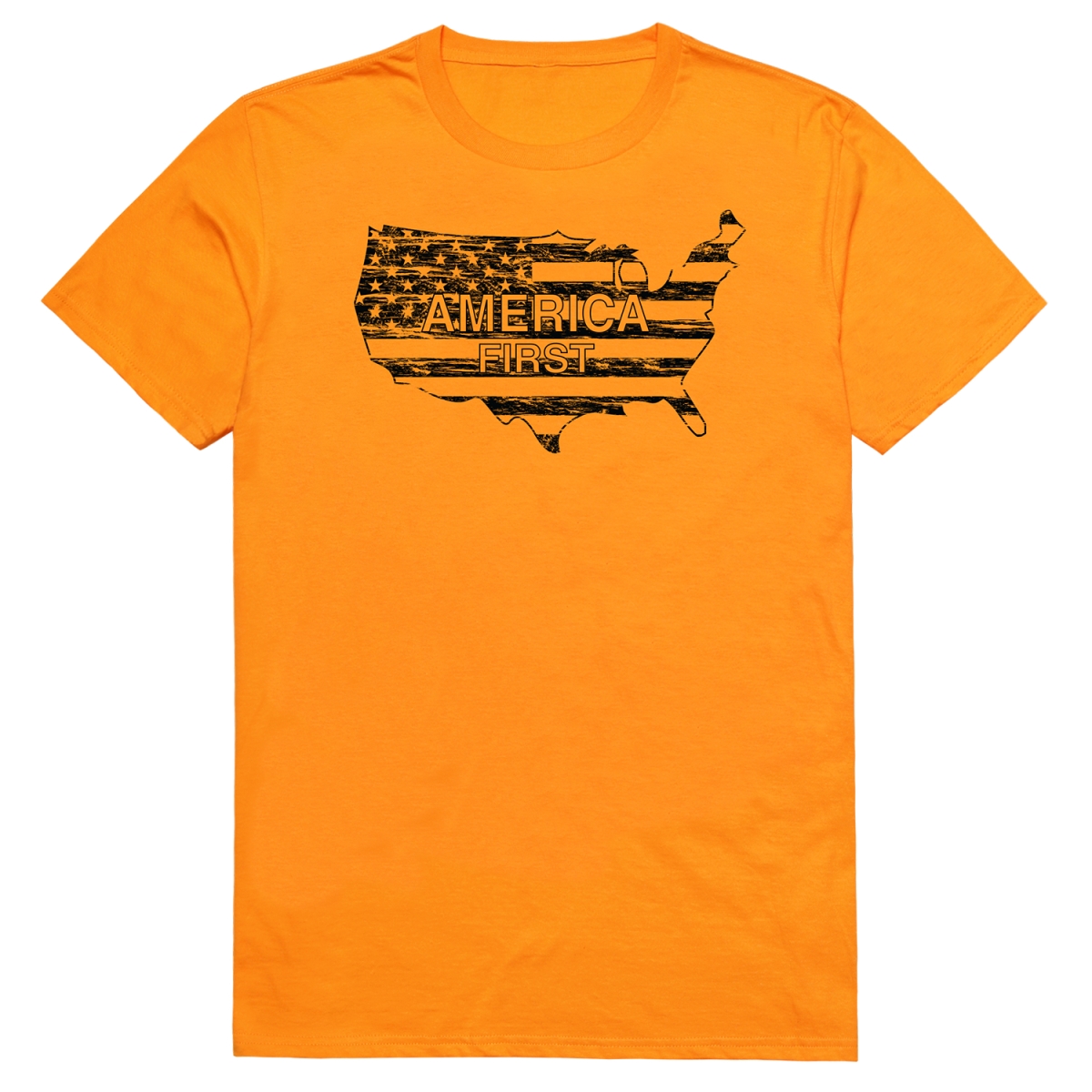 AM1-201-GLD-04 America First Short Sleeve T-Shirt, Gold - Extra Large