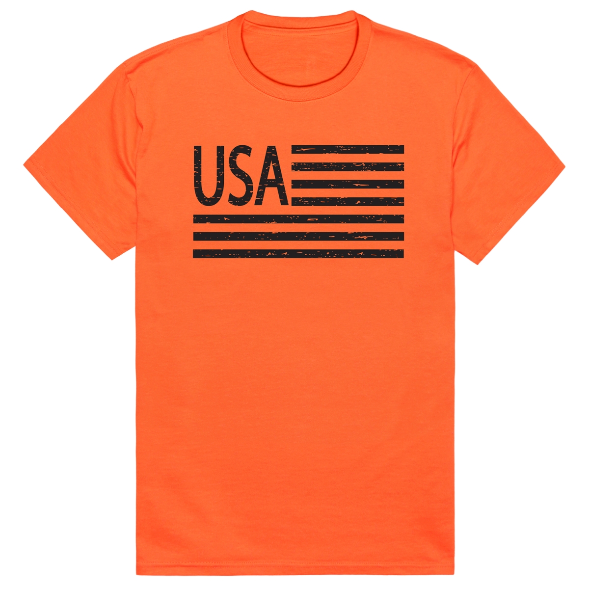 AM1-209-ORN-04 America Flag USA Short Sleeve T-Shirt, Orange - Extra Large