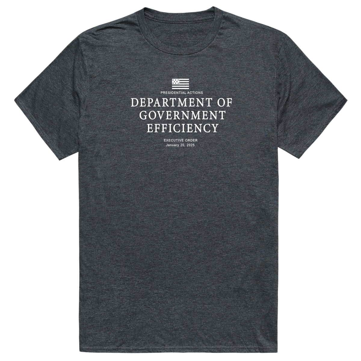 AM1-206-HCH-02 America D.O.G.E 2 Short Sleeve T-Shirt, Heather Charcoal - Medium
