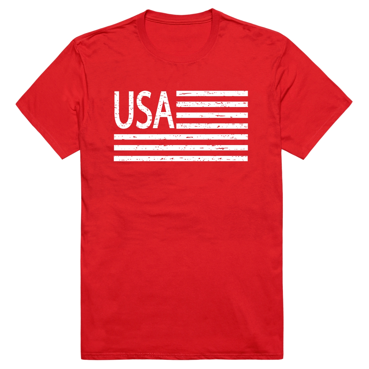 AM1-209-RED-04 America Flag USA Short Sleeve T-Shirt, Red - Extra Large