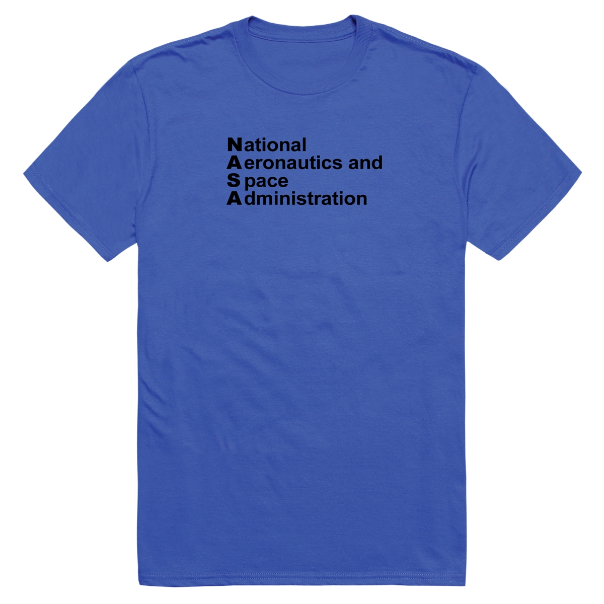 AM5-NS4-RYL-02 Basic Military NASA 4 Short Sleeve T-Shirt, Royal Blue - Medium