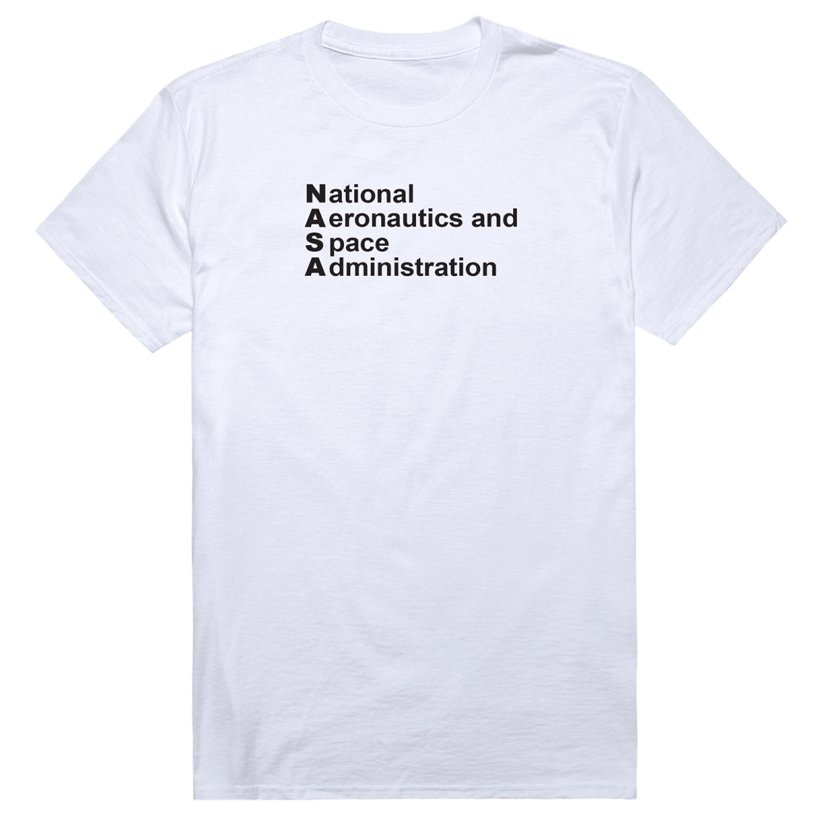 AM5-NS4-WHT-02 Basic Military NASA 4 Short Sleeve T-Shirt, White - Medium