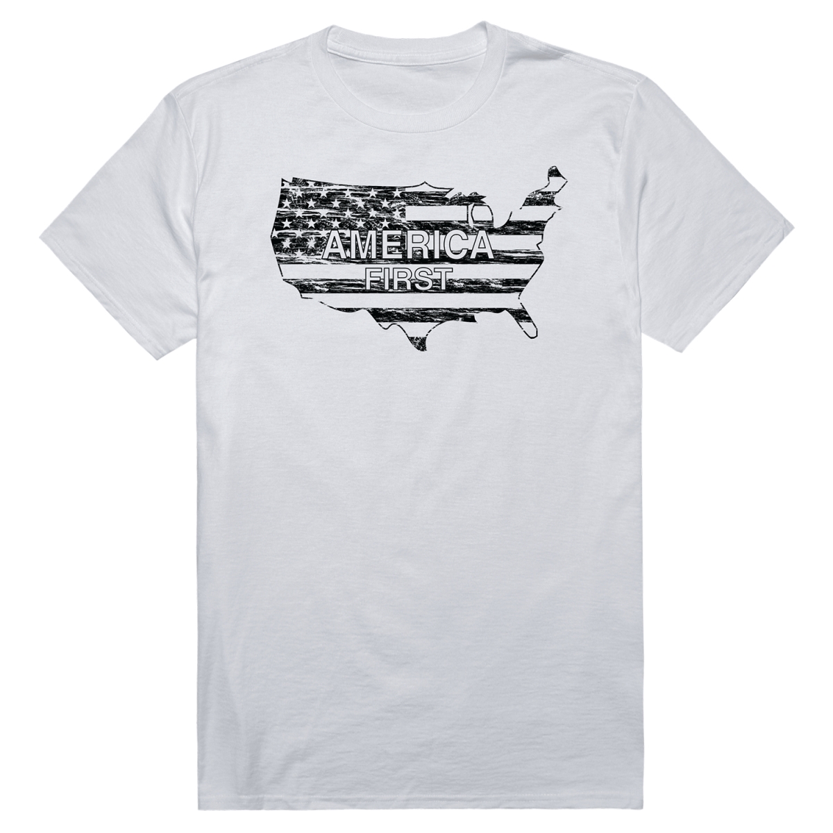 AM1-201-WHT-03 America First Short Sleeve T-Shirt, White - Large