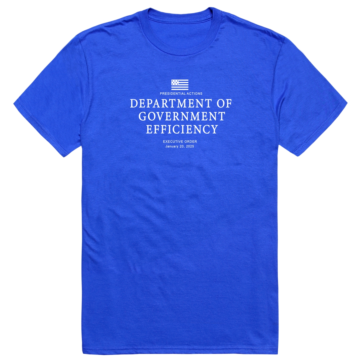AM1-206-RYL-02 America D.O.G.E 2 Short Sleeve T-Shirt, Royal Blue - Medium