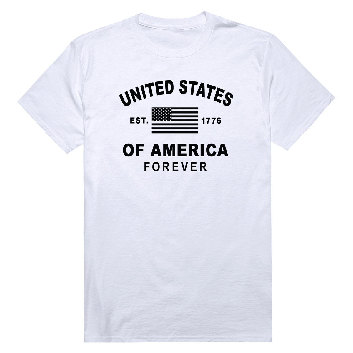 AN3-258-WHT-04 America Forever Anniversary Short Sleeve T-Shirt, White - Extra Large