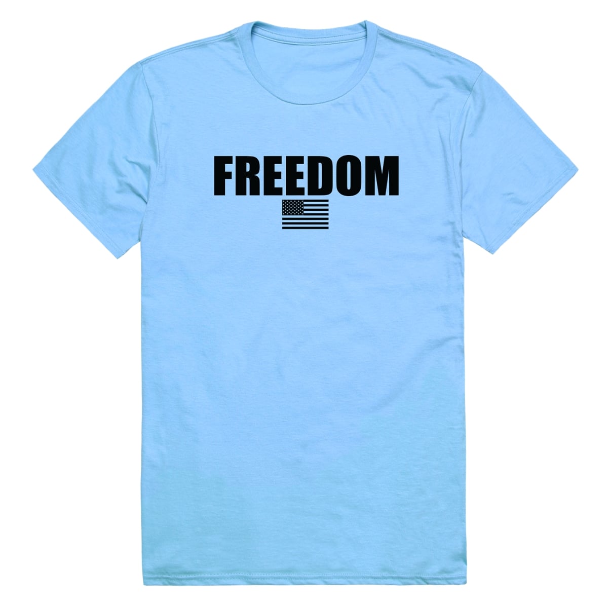 AM3-235-SKY-01 America Basic Freedom US Flag Short Sleeve T-Shirt, Sky Blue - Small