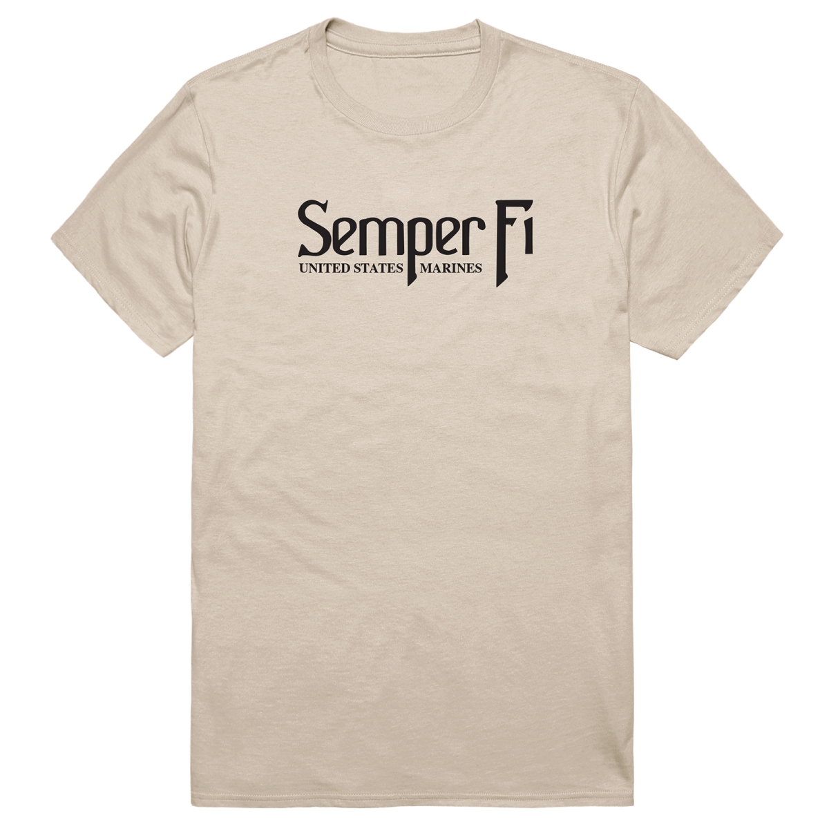 AM5-MC8-SND-01 Basic Military US Marines 8 Short Sleeve T-Shirt, Sand - Small