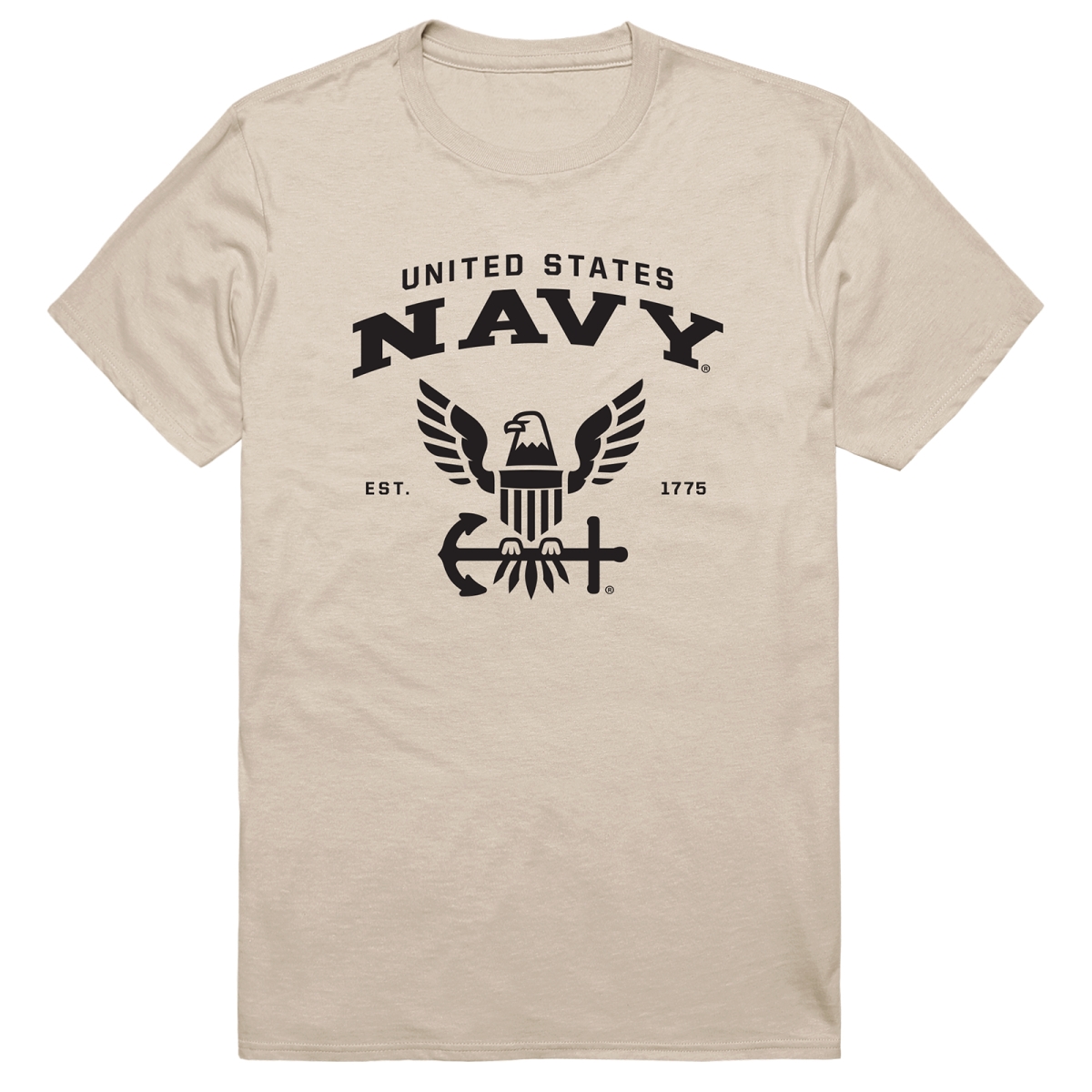 AM5-NA2-SND-02 Basic Military US Navy 2 Short Sleeve T-Shirt, Sand - Medium