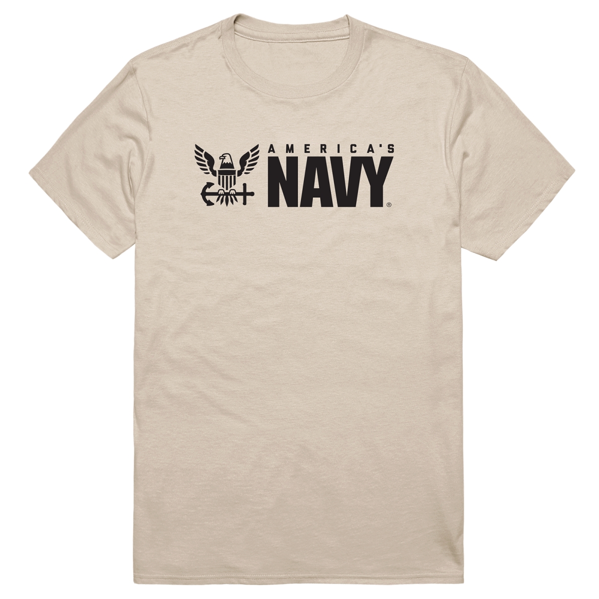 AM5-NA5-SND-01 Basic Military US Navy 5 Short Sleeve T-Shirt, Sand - Small
