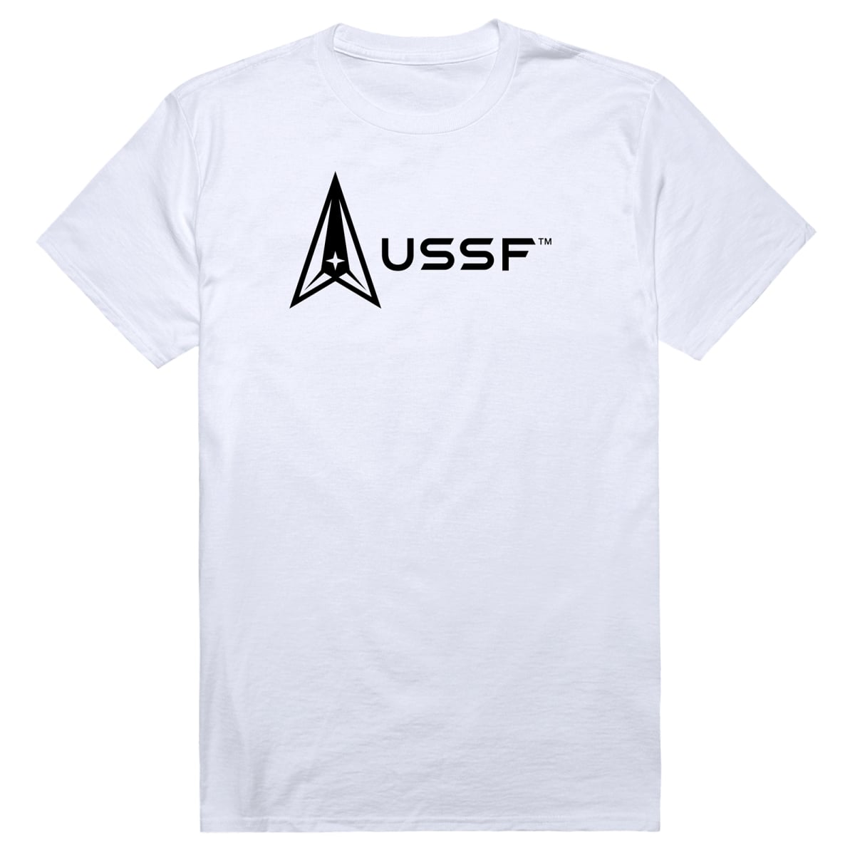 AM5-SF2-WHT-04 Basic Military US Space Force 2 Short Sleeve T-Shirt, White - Extra Large