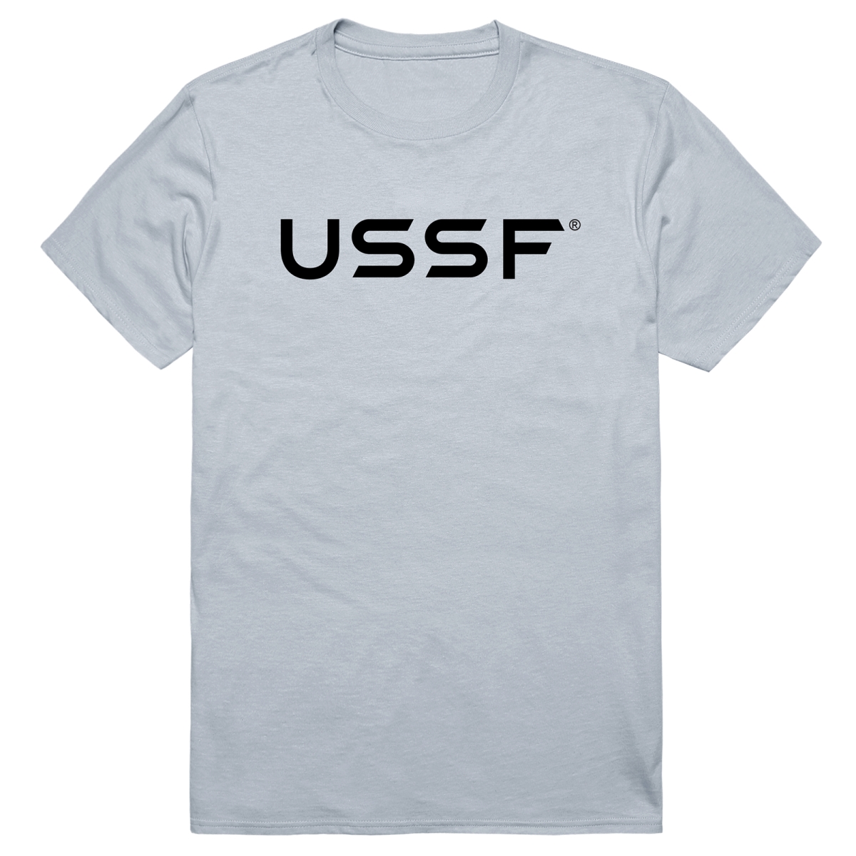 AM5-SF5-SIL-01 Basic Military US Space Force 5 Short Sleeve T-Shirt, Silver - Small
