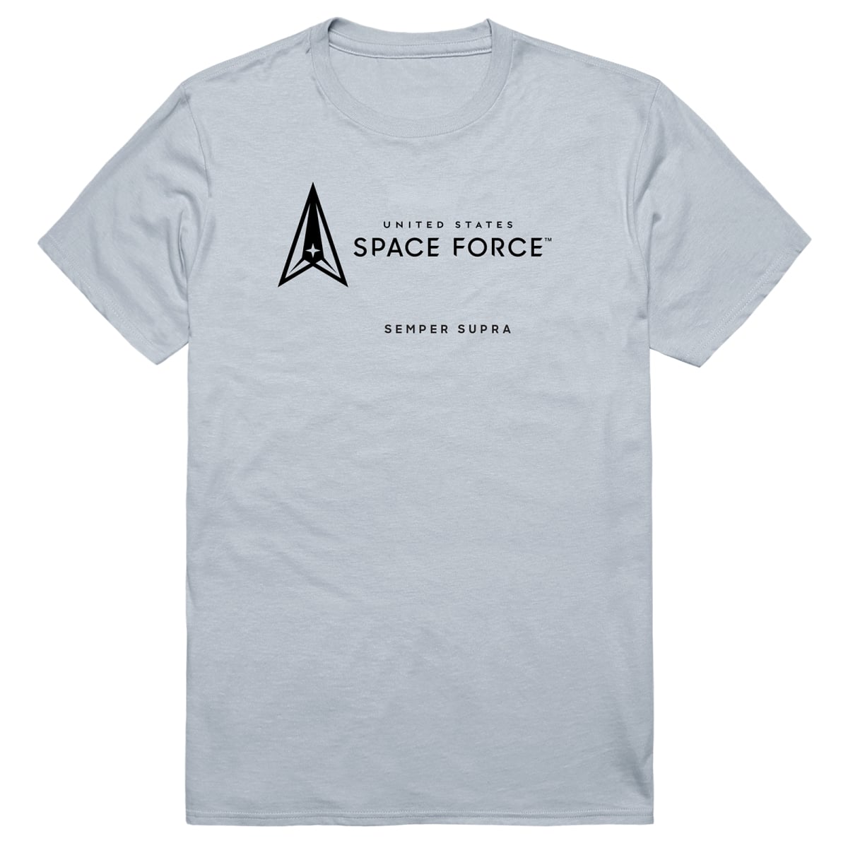 AM5-SF6-SIL-01 Basic Military Space Force 6 Short Sleeve T-Shirt, Silver - Small