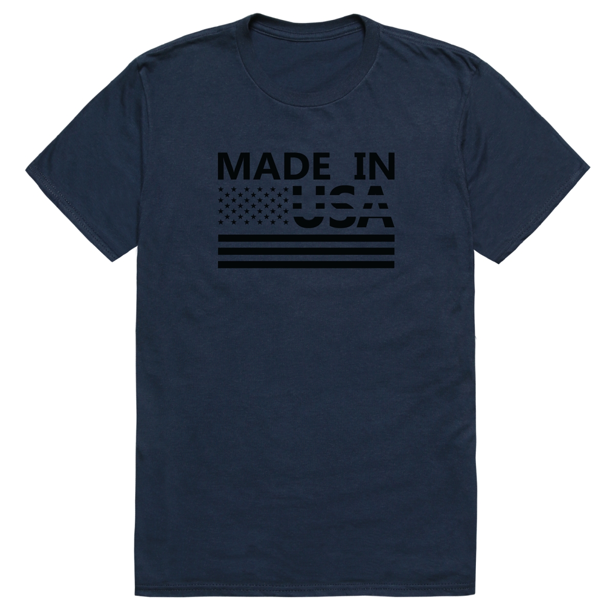 AM3-215-NVY-03 America Basic Made in USA Short Sleeve T-Shirt, Navy - Large